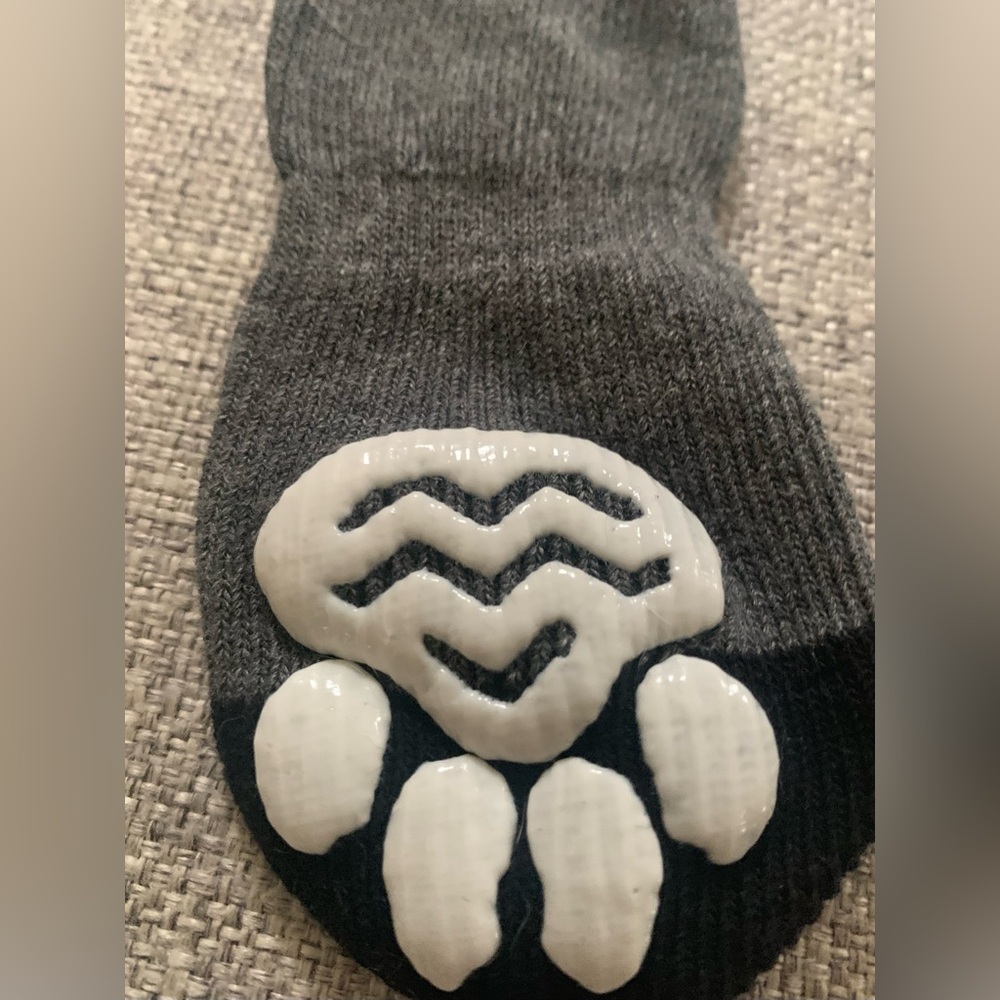 Gray & Black Dog Socks with Paw Protection - Picture 6 of 11